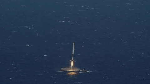 SpaceX Falcon 9 Rocket Successfully Landed on a Drone Ship at Sea