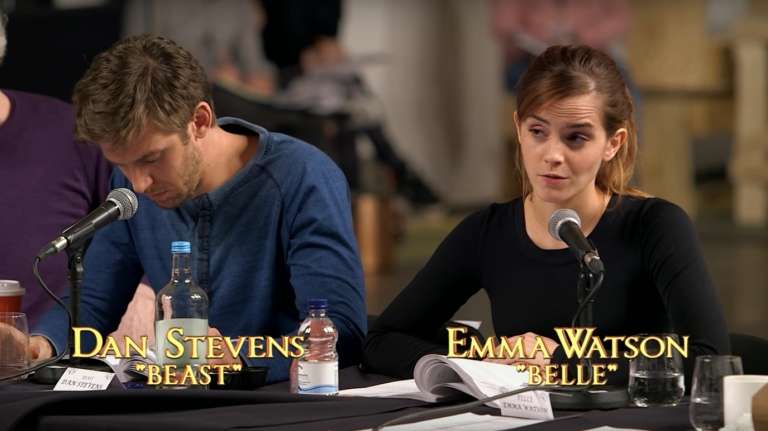 Emma Watson and Dan Stevens table read of upcoming live action remake of Disney's 'Beauty and the Beast'