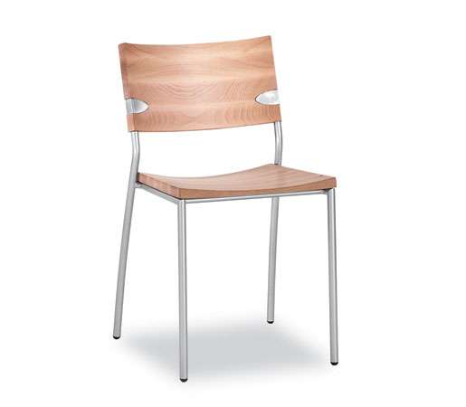 Sandler Seating: Simple Solid Beech Wood with Matt Chrome Frame #Chair