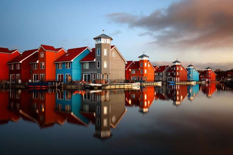 A marina in Groningen, the Netherlands