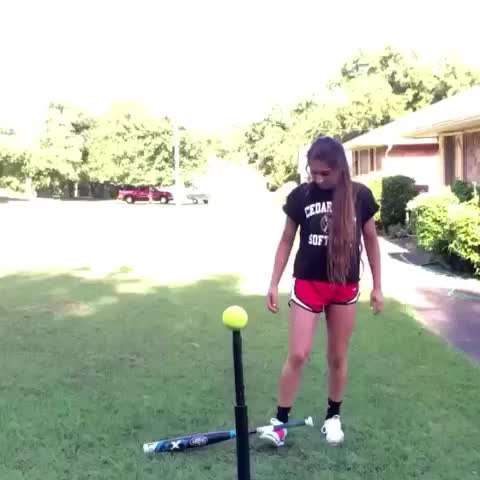 Vine Girl Hits Baseball With Some Swag...