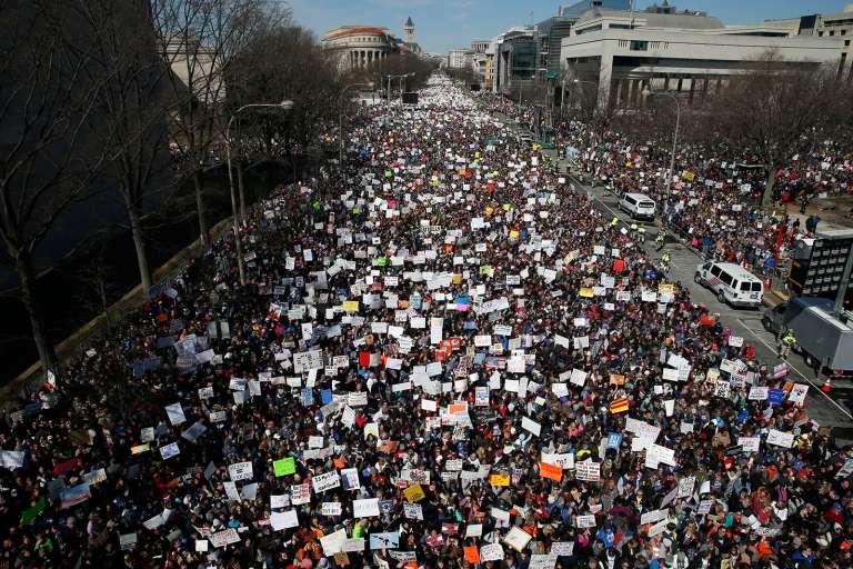 The #MarchForOurLives Protests Attendance Looks Like More Than Trump's Inauguration Attendance