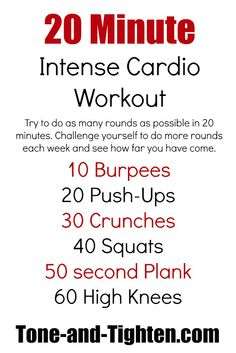Top 20 Minute Cardio Workouts to Burn Calories Quickly