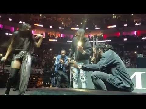 Offset proposes to Cardi B live on stage at a concert