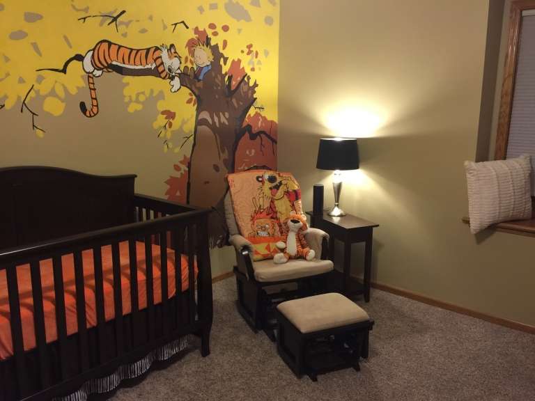 #BabyRoom: Calvin And Hobbes Themed Nursery With A Mural