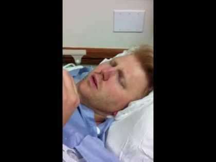 Guy talks to his wife after #surgery ... very cute