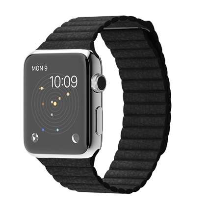 Apple Watch Stainless Steel Case with Black Leather Loop #myAppleWatch