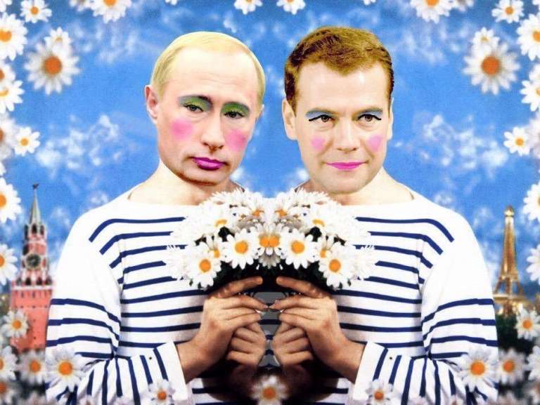Reposting this gay Putin picture is considered extremism in Russia punishable by up to 5 years in prison