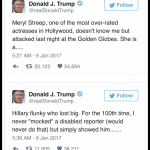 Donald Trump responded to Meryl Streep on Twitter