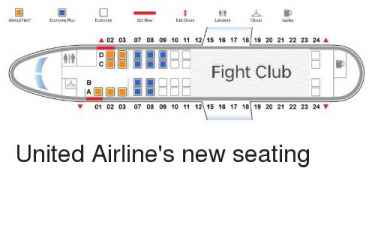 United Airlines new seating chart... "The Fight Club" 🤣