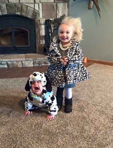 Cruella de Vil and a Dalmatian for #Halloween