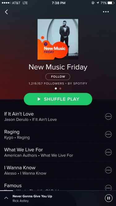 Spotify's 'New Music Friday' #Rickroll