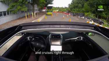 NVIDIA AI Car Demonstration: The car learns on its own by observing human drivers