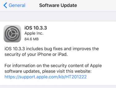 Apple's iOS 10.3.3 Is Ready for Download