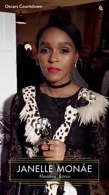 #Oscars2017: Janelle Monae talk Oscars on Snapchat