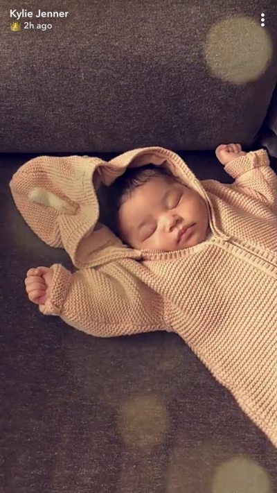 Kylie Jenner shared a photo of her baby Stormi on Snapchat