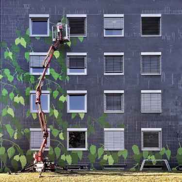 Leafy urban artwork in Frankfurt by Marcus Wagner