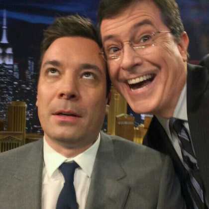 The #selfie that Stephen Colbert took with Jimmy Fallon at 'The Tonight Show'