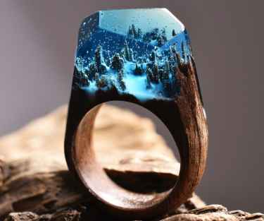 Handmade secret wood ring