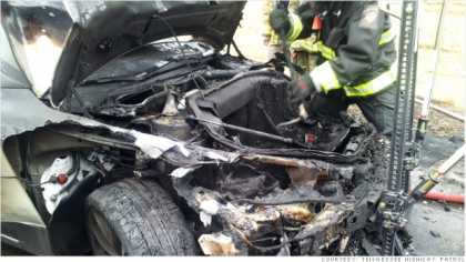 The cause of #Tesla Model S fire in Tennessee