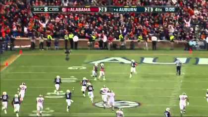 #Auburn defeats #Alabama for the #IronBowl after Chris Davis returns missed field goal for touchdown!