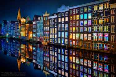 Colorful Amsterdam at Night