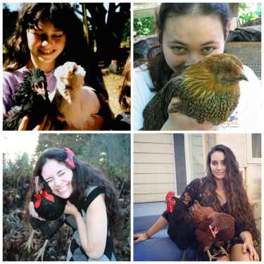 When she was 7, kids called her "crazy chicken lady"... now she's all grown up... nothing has changed