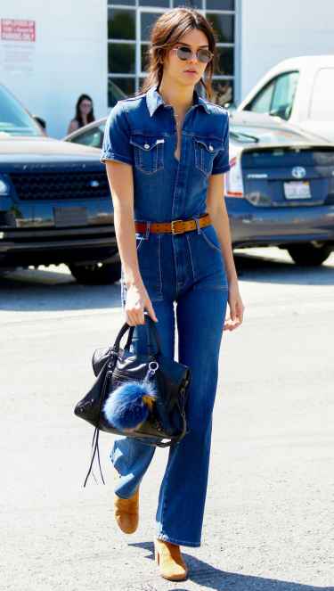 Kendall Jenner '70s in a Denim Jumpsuit
