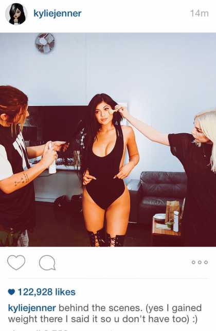 Kylie Jenner admits she gained weight on an Instagram post