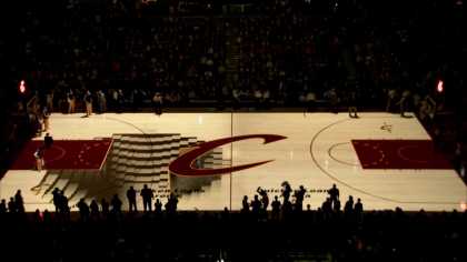 Cleveland #Cavaliers PreGame Court Projection is Pretty #Cool