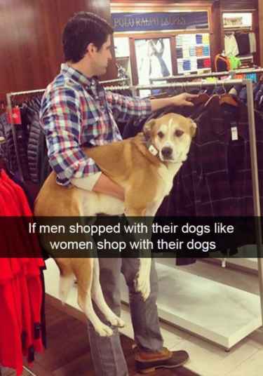 If men shopped with their dogs like women shop with their dogs 🤣