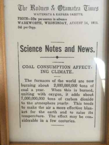 A 100 year old article on climate change