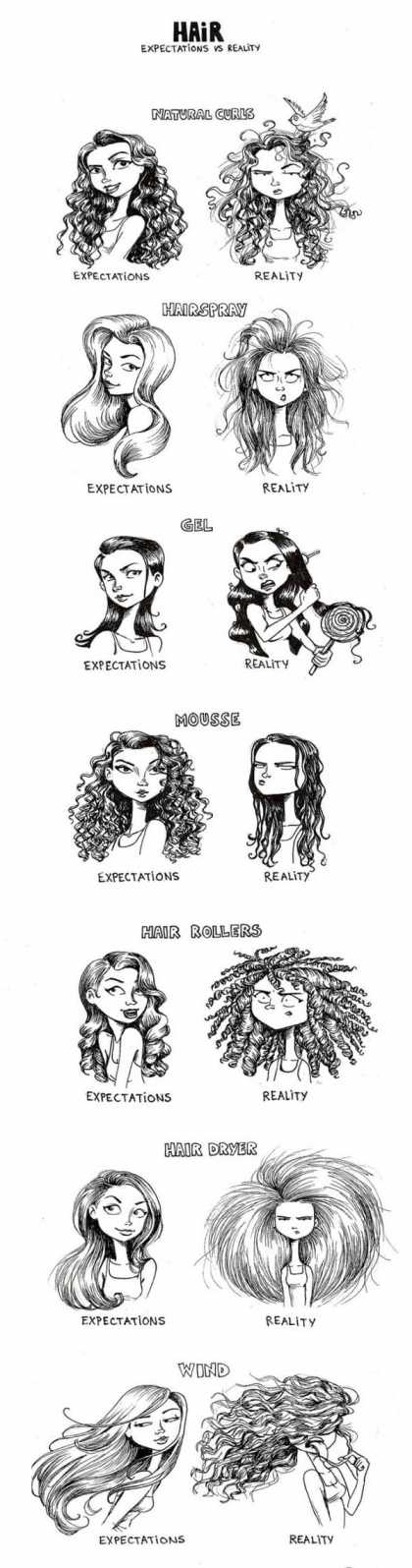 Women's hair expectations vs reality
