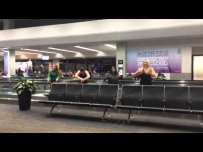 Four ladies stuck at SFO airport dance to the tune of Flawless by Beyonce... watch how good they are!