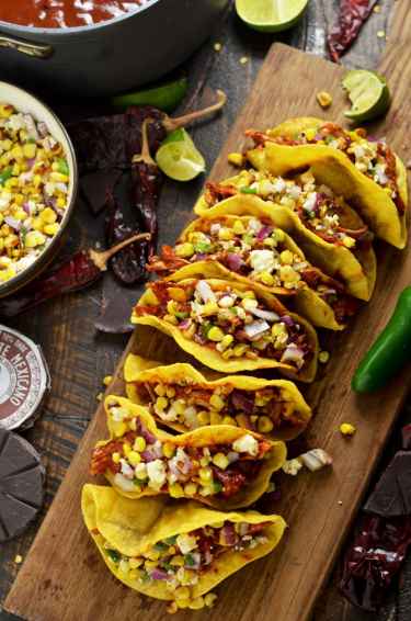 Crunchy Mexican BBQ Sauced Chicken #Tacos with Charred Corn Relish