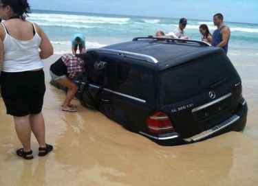 Here's why you don't drive on the beach... #LOL
