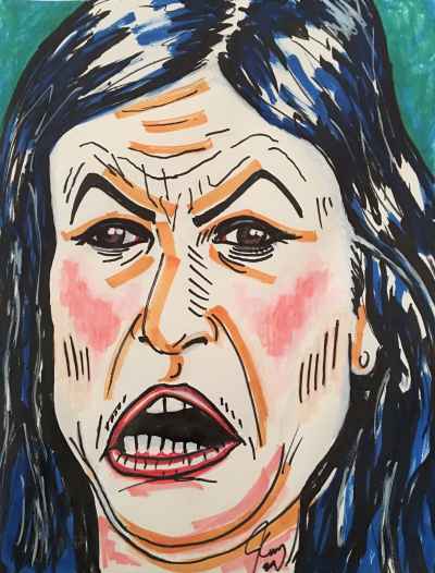 Jim Carrey paints a portrait of Sarah Huckabee Sanders... and it's terrifying!