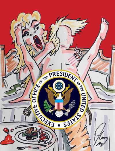 Jim Carrey New Trump Painting Featuring Stormy Daniels Titled 'Fifty Shades of Decay'