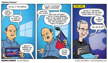 This comic back in 2012 nailed it about the new iPad copying the keyboard cover from Surface