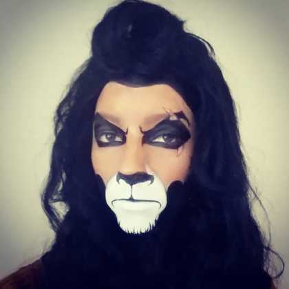 Halloween Makeup: "Scar" From The Lion King... All You Need Is A Black Marker And Liquid Paper