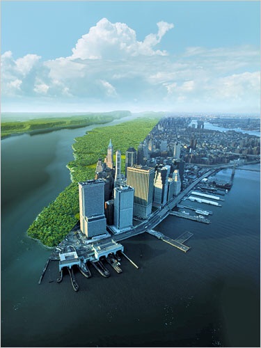Split view of how #Manhattan would have looked like in 1612 vs today