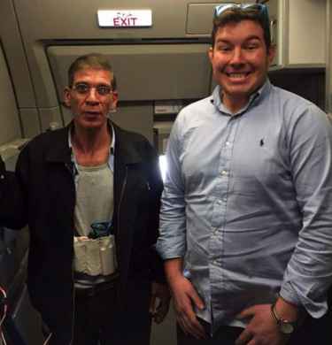 EgyptAir passenger Ben Innes took a selfie posing alongside Seif El Din Mustafa