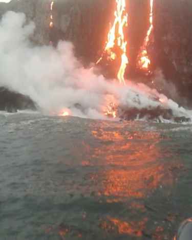 Lava from Hawaii's Kilauea Volcano reaches Pacific Ocean