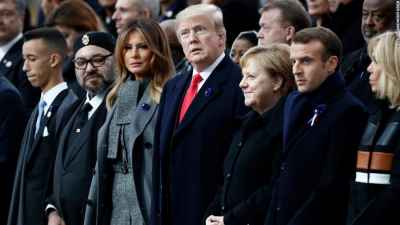 #Macron rebukes #nationalism as #Trump observes Armistice Day
