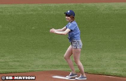 Carly Rae Jepsen first baseball pitch | #funny #music #sports