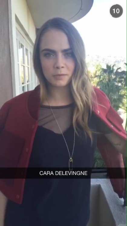 Cara Delevingne Helps @Burberry on Snapchat