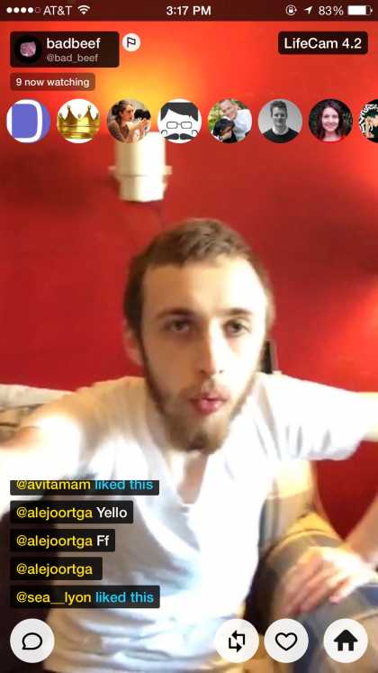 #LifeCam: Follow @bad_beef on Meerkat for his almost 24/7 live streams