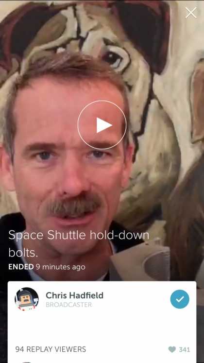 #Astronaut: Chris Hadfield live on Periscope @cmdr_hadfield