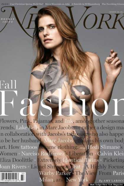 #Celeb: Lake Bell Poses Nude, Patched With Some Tattoos For New York Magazine