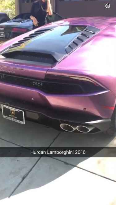 Blac Chyna Posted Snapchat Showing Off Purple Lamborghini Given By Rob Kardashian @BlacChynaLA